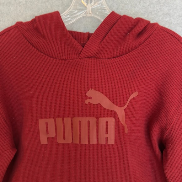 Puma Other - NEW! Puma Waffle Knit Hoodie Pullover Youth Large 14-16 Red Heavyweight NWT
